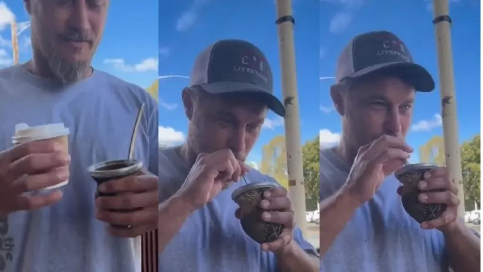 TOMA MATE. Unos argentinos hicieron probar la tipica infusión de yerba mate a Ragnar