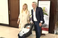 Al salir de la clínica, Alberto Fernández y Fabiola Yáñez presentaron a su hijo Francisco