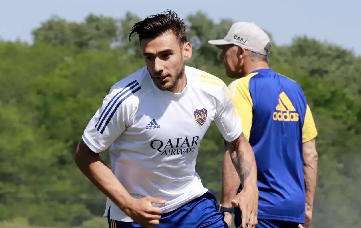 Toto Salvio se presentó este viernes al entrenamiento de Boca