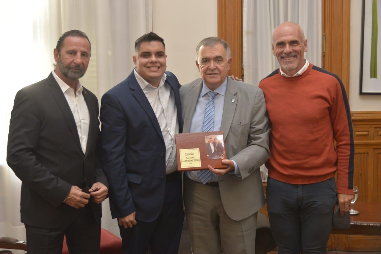 JUNTO A NICOLÁS FERREYRA. Jaldo encabezó la reunión, de la que además participó Fernando Juri. Foto: Comunicación Pública