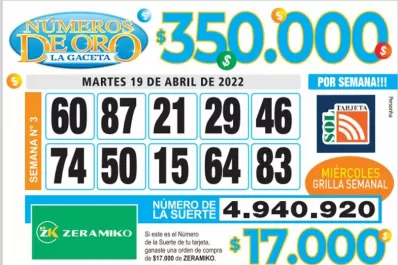 Los Números de Oro de LA GACETA