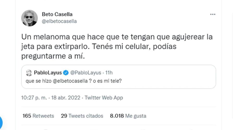 El tuit que desató la pelea.