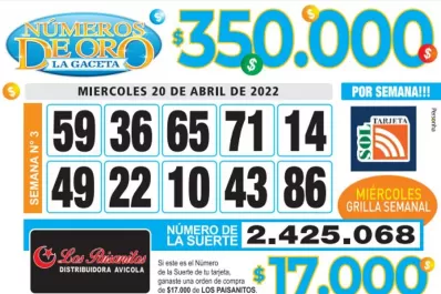 Los Números de Oro de LA GACETA