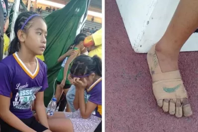 A pesar de las burlas, una niña ganó una competencia con zapatillas improvisadas