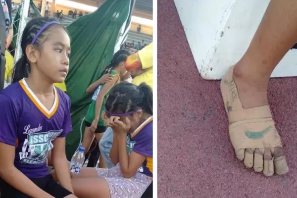 A pesar de las burlas, una niña ganó una competencia con zapatillas improvisadas