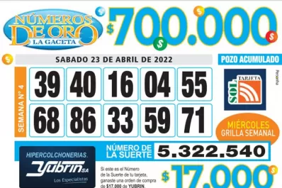 Los Números de Oro de LA GACETA