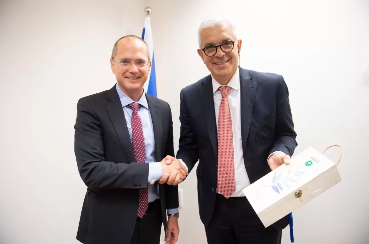 VISITA OFICIAL. El ministro Domínguez y su par del Estado de Israel, Oded Forer. FOTO MINISTERIO DE AGRICULTURA NACIONAL