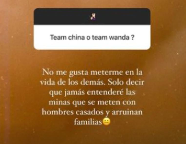 Historia de Instagram de Camila Homs