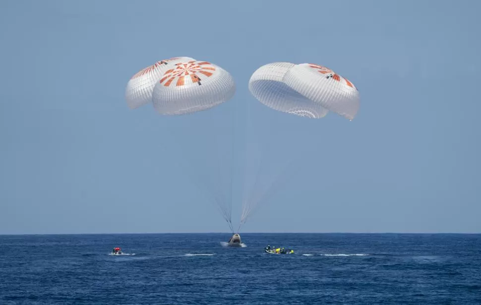 AVENTURA. El equipo científico amarizó frente a la costa de Florida.  twitter @Axiom_Space