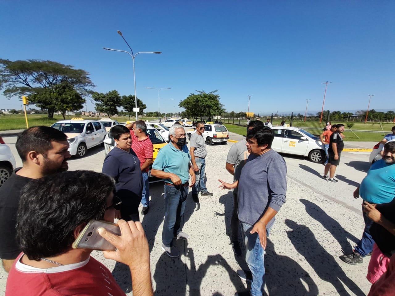 Protesta de los taxistas.