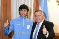 Jaldo recibió a Joaquín Cisneros, quien competirá en un torneo mundial de tiro en Europa
