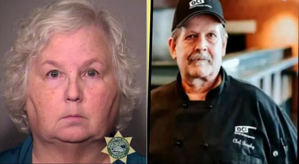 La autora del ensayo y principal sospechosa y su difunto marido.