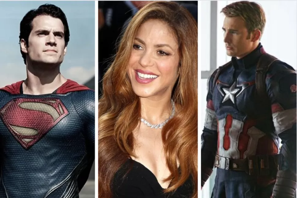 Henry Cavill , Shakira y Chris Evans.