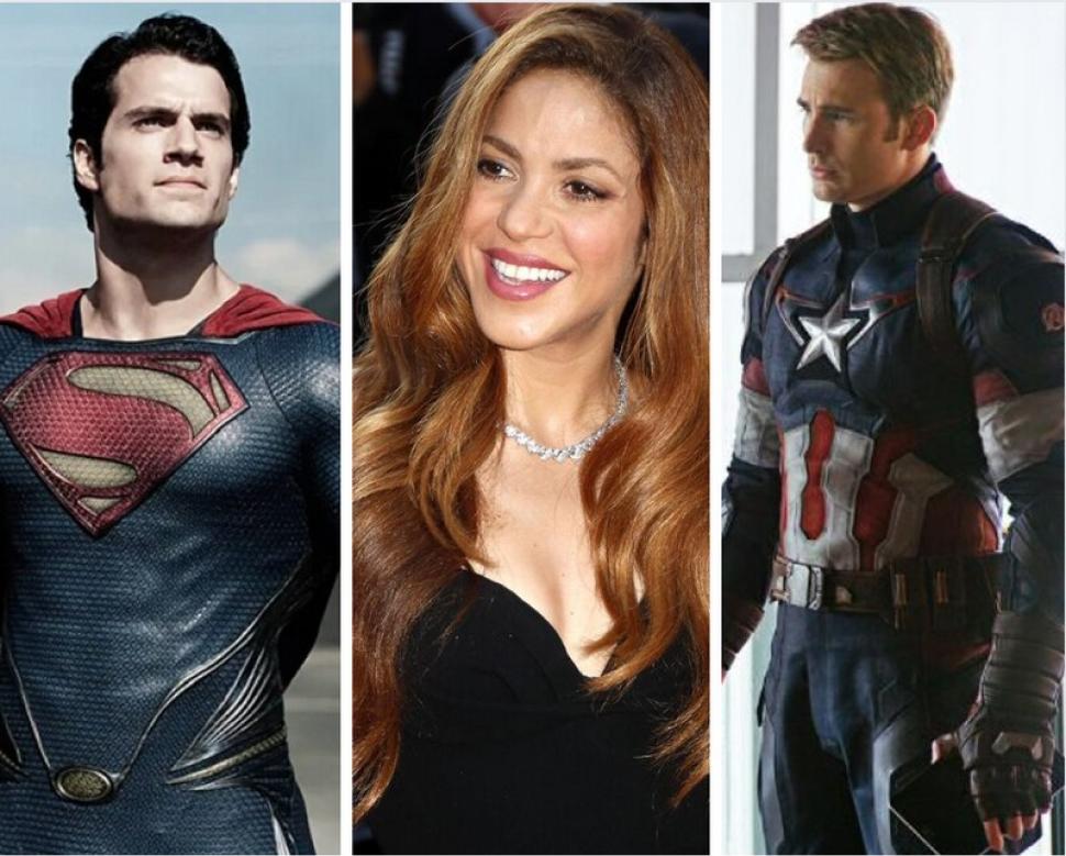 Henry Cavill , Shakira y Chris Evans.