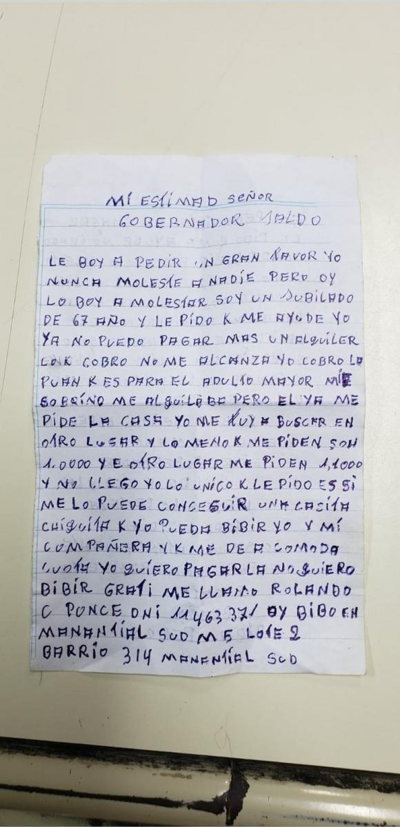 LA CARTA DEL JUBILADO PONCE. Foto de Twitter @OsvaldoJaldo