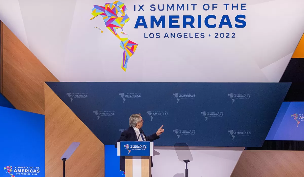 ENCUENTRO DE MANDATARIOS. Alberto Fernández y un crítico discurso en la Cumbre de las Américas.