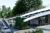 Mañana cortarán el tránsito de Mate de Luna para continuar la instalación del puente peatonal