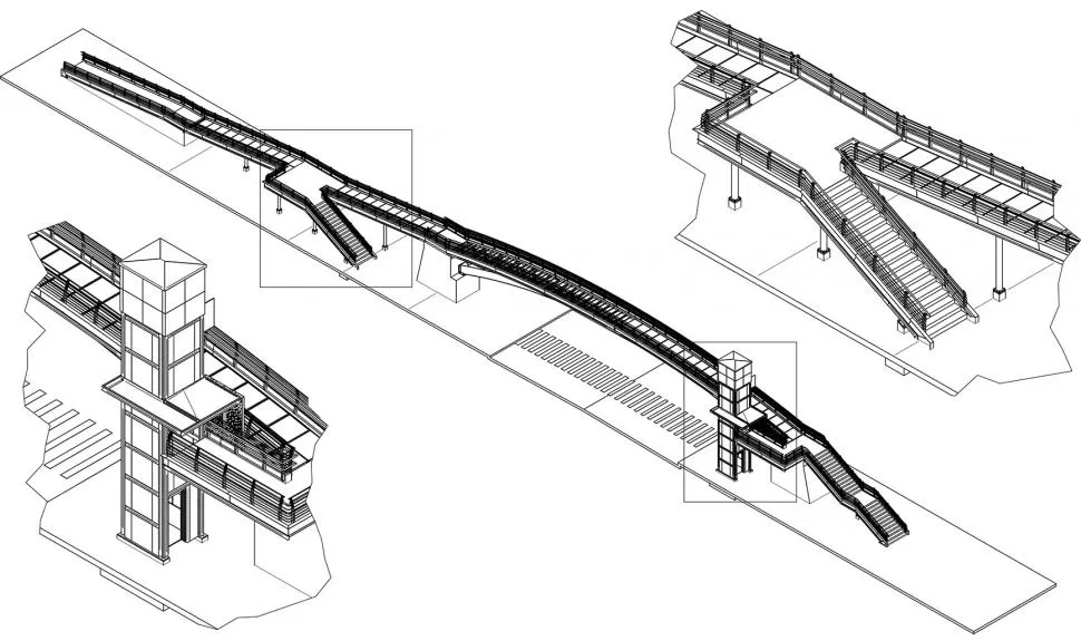 NOVEDOSO. El nuevo puente contará con un ascensor de última generación para uso de los peatones. 