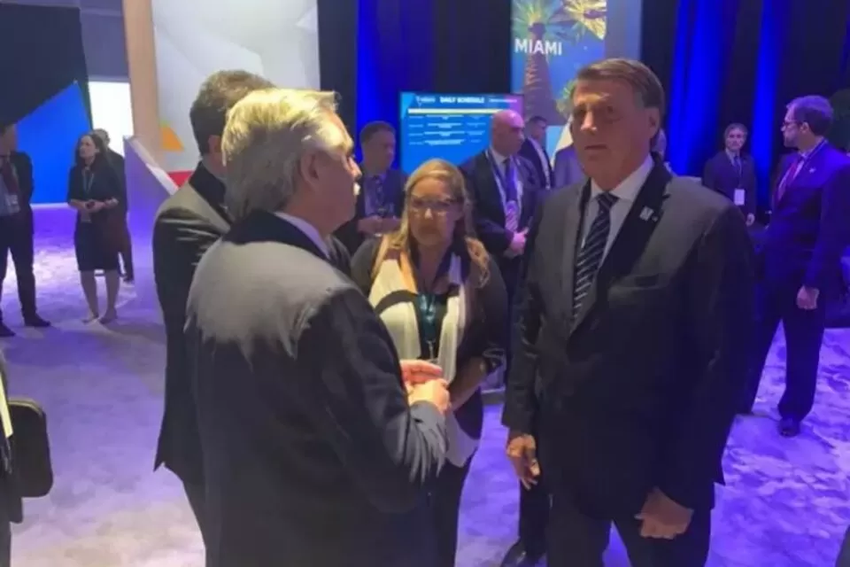 El encuentro de Alberto Fernández y Jair Bolsonaro. Foto: Diario El Poder