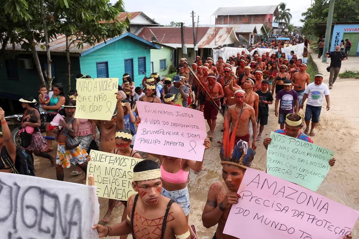 RECLAMO. Indígenas marcharon para pedir seguridad en la región. 