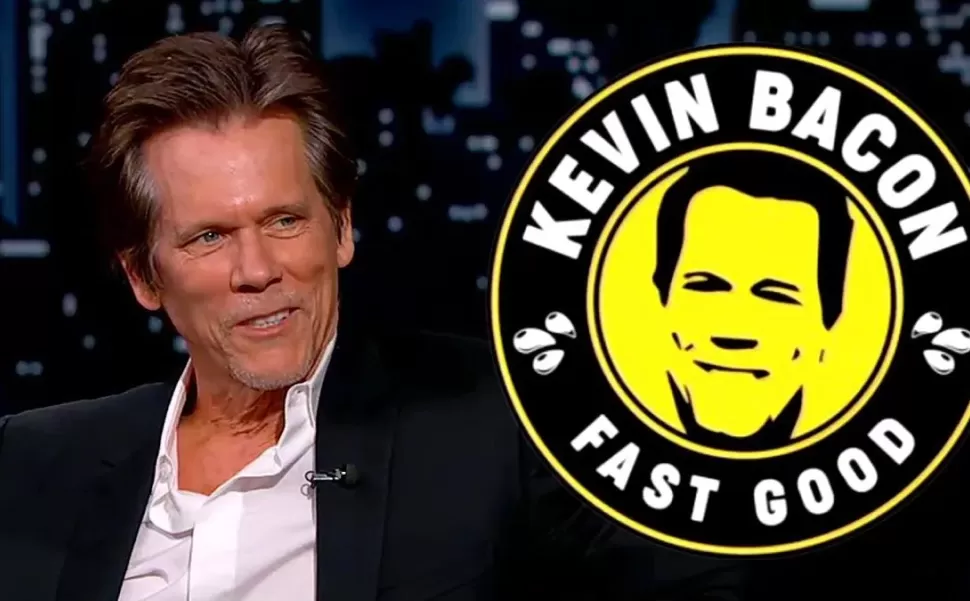 Kevin Bacon y el logo de la hamburguesería de Palermo.