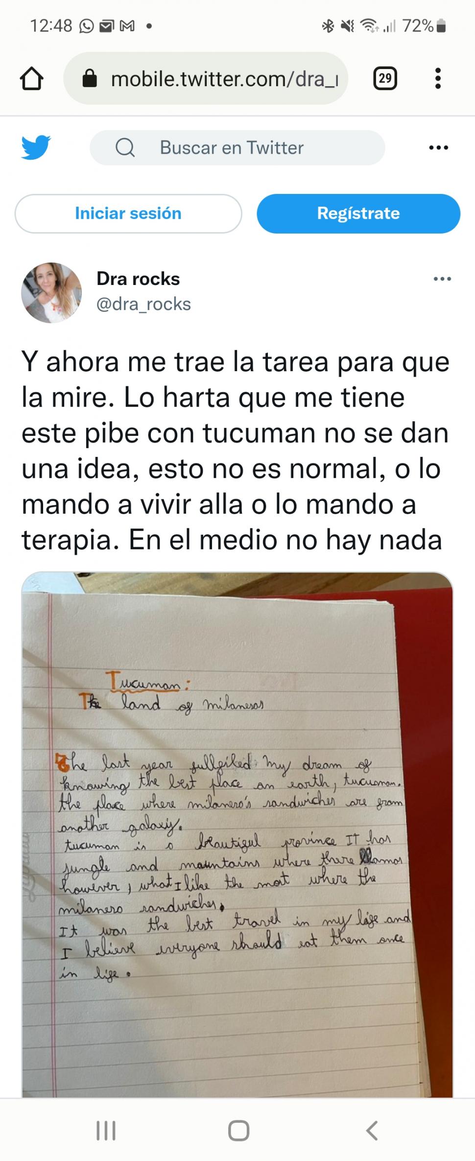 LA TAREA. El elogio, en inglés, de Tucumán y de sus sánguches.