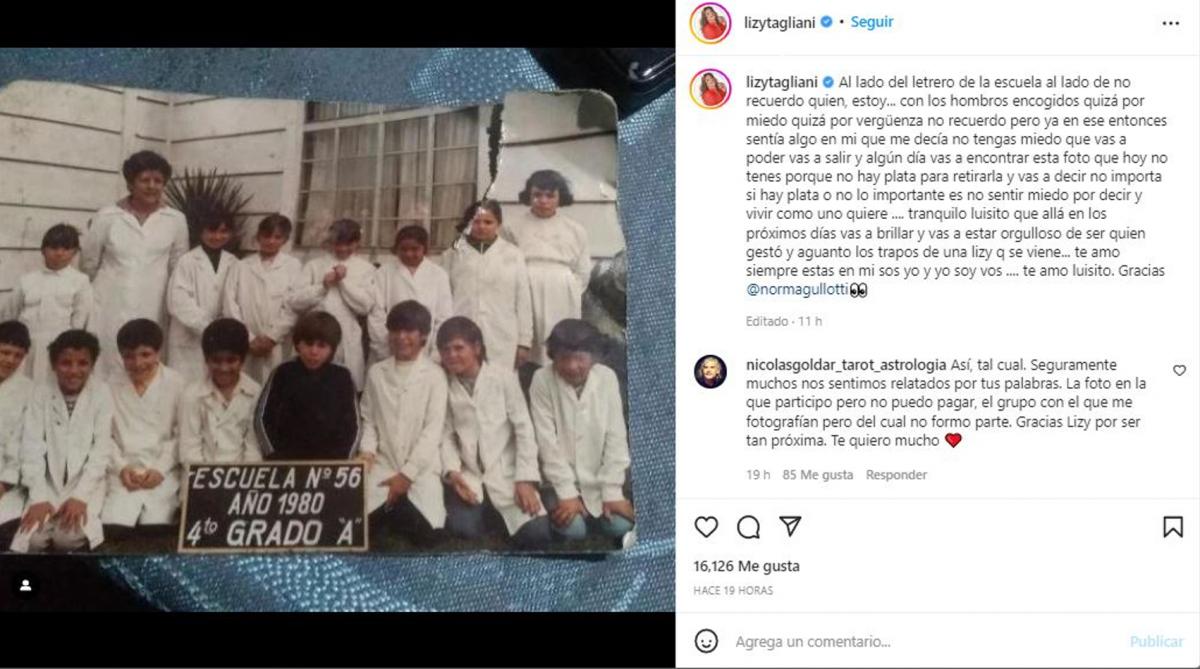 Lizy Tagliani compartió una emotiva foto de su infancia