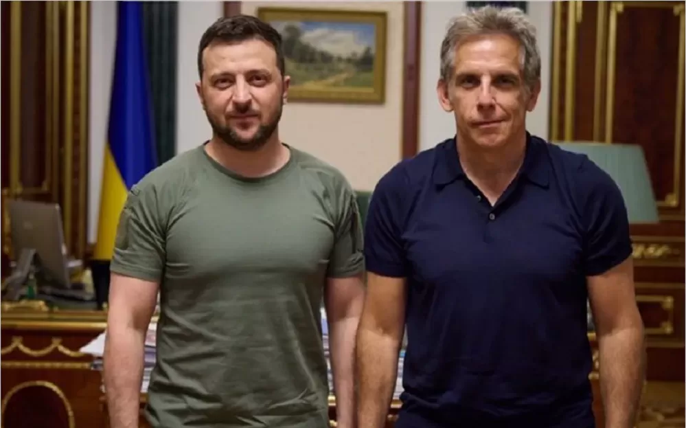 Zelensky y Ben Stiller en el Palacio de Gobierno de Kiev