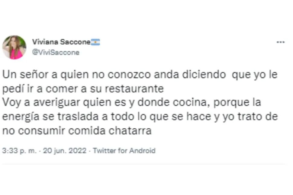 El descargo de Viviana Saccone.