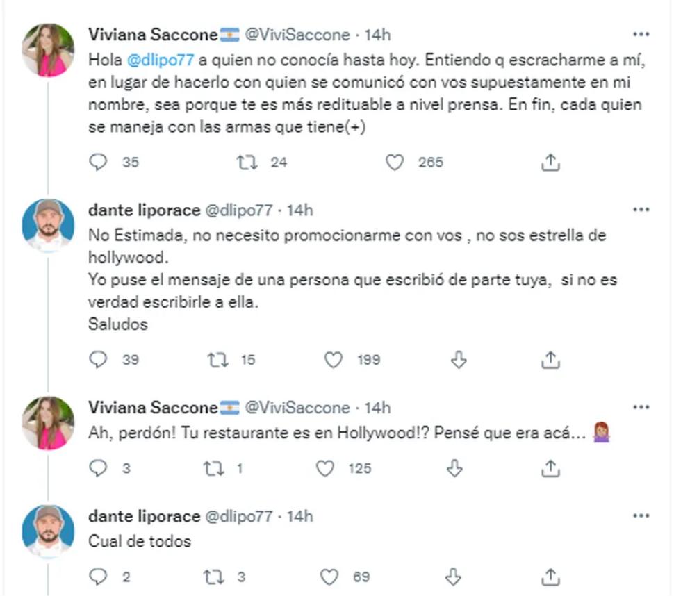 El descargo de Viviana Saccone en Twitter.