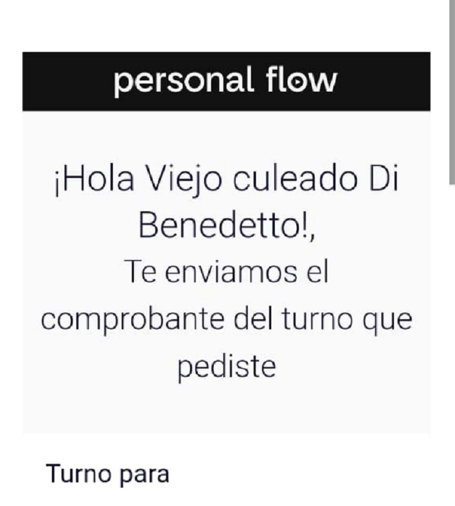 POR EMAIL. El vecino de Yerba Buena recibió el turno para hacer las gestiones bajo el nombre de 