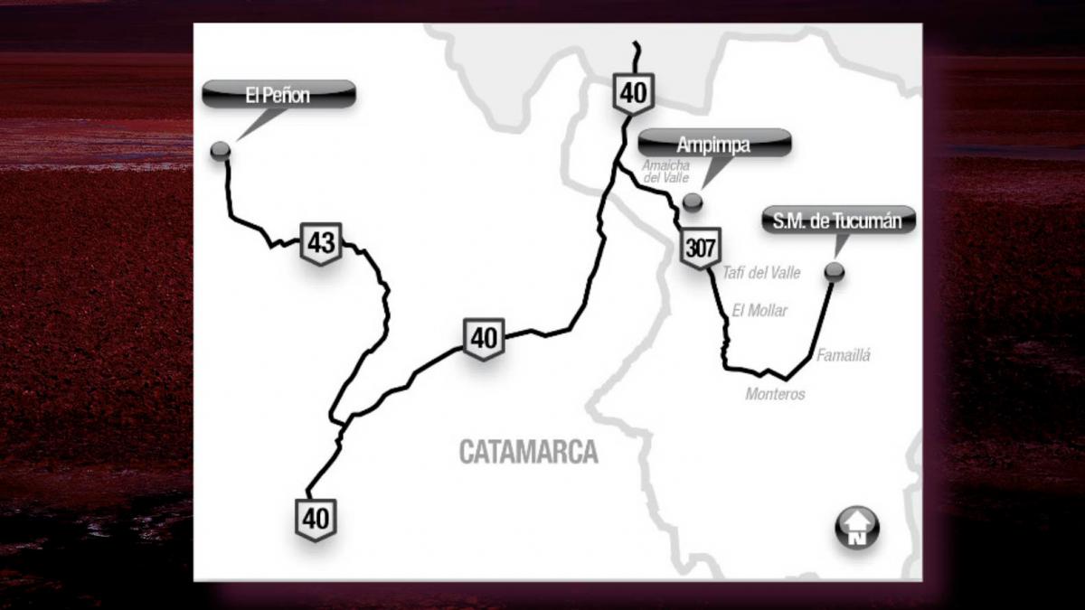 Mapa: camino hacia la Puna