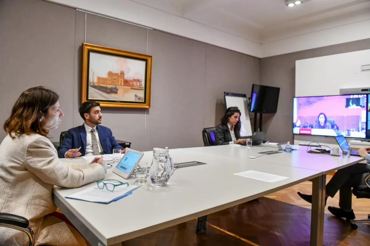 REUNIÓN DEL G20. Silvina Batakis participó de manera virtual del diálogo con ministros y presidentes de Bancos Centrales. Foto de Prensa y Difusión