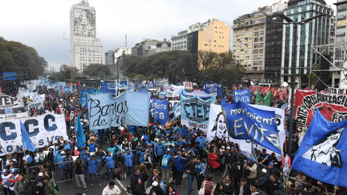 Movimientos sociales en protesta. Foto NA