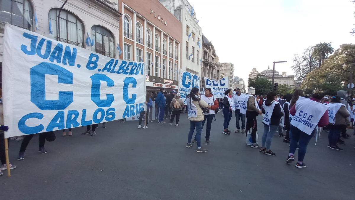 PROTESTA DE LA CCC EN TUCUMÁN. Reclaman recursos para comedores y merenderos. Foto de LA GACETA / Por Analía Jaramillo