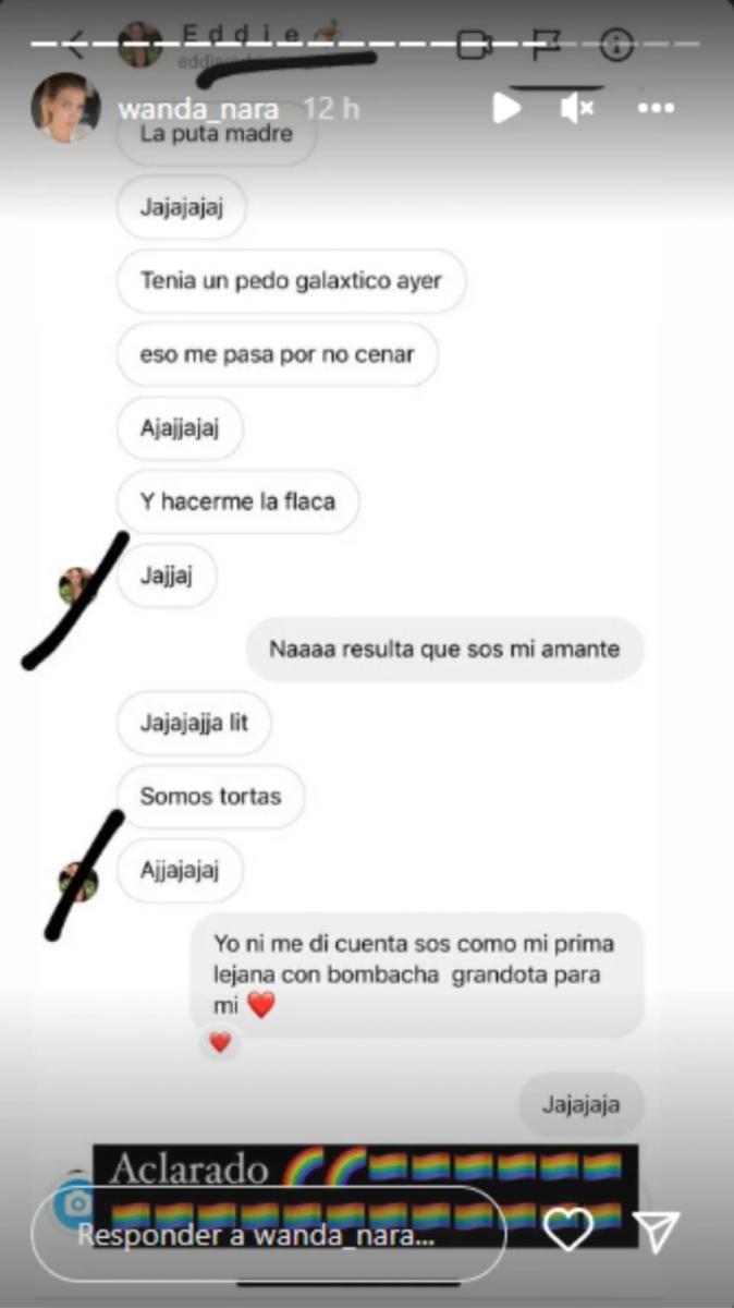 El chat que publicó en su Instagram.