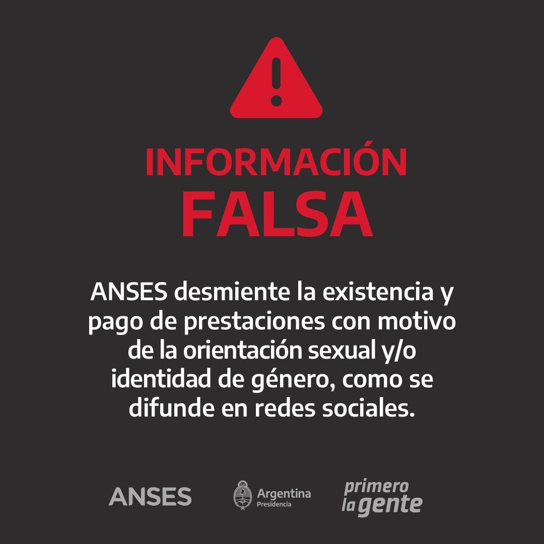 La imagen que publicó Anses ante las dudas que generó el programa Acompañar.