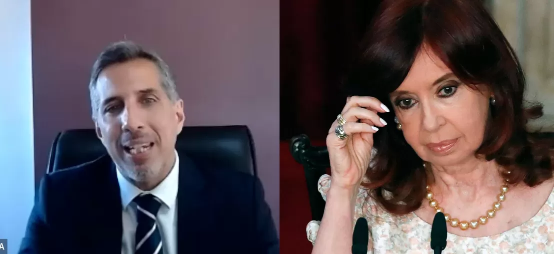 El fiscal Luciani y la vicepresidenta Cristina Kirchner.