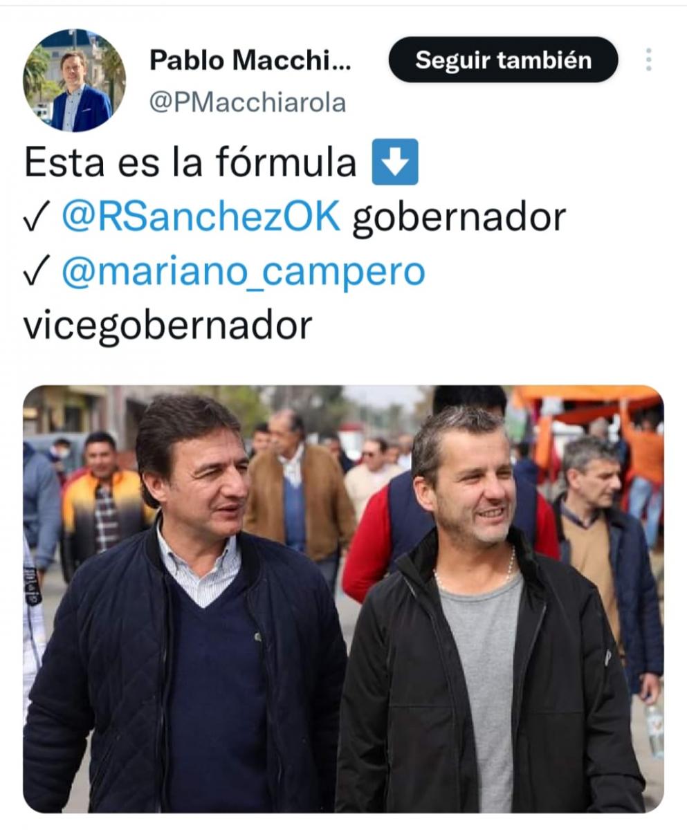 El tuit del secretario de Gobierno de la Municipalidad de Yerba Buena.