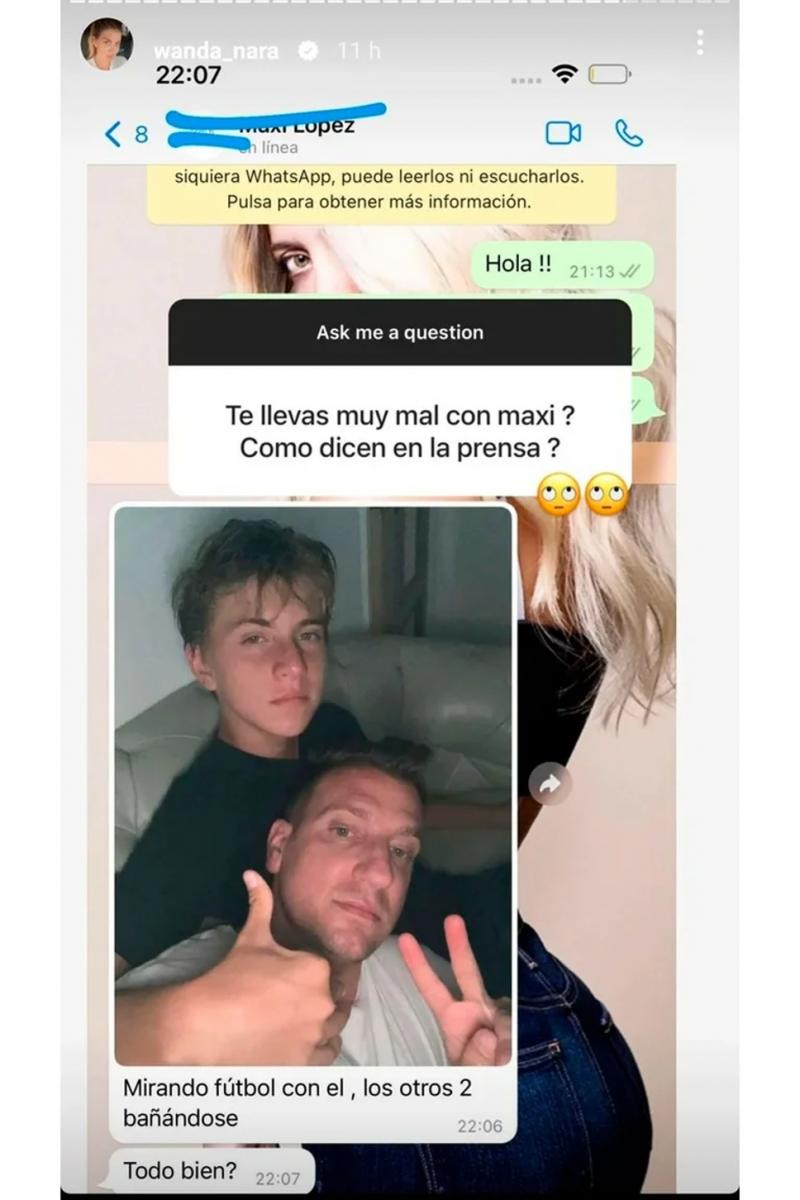 Wanda Nara publicó en Instagram un chat con Maxi López