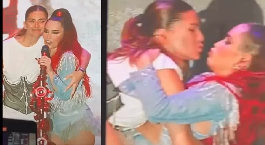 Video: La China Suárez y Lali Espósito se besaron en pleno show