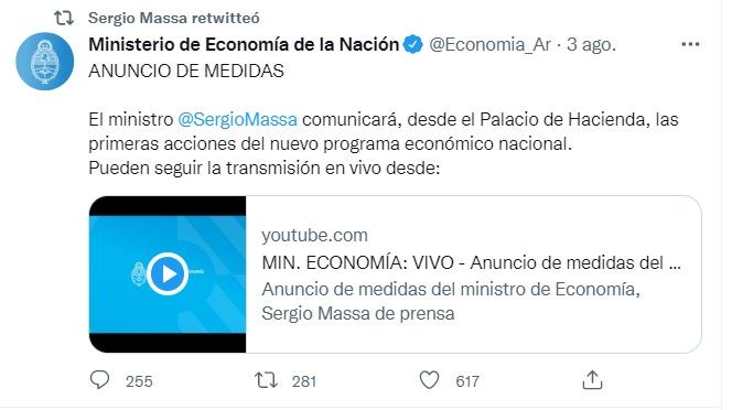 Massa imprimió una nueva característica  a la comunicación oficial.