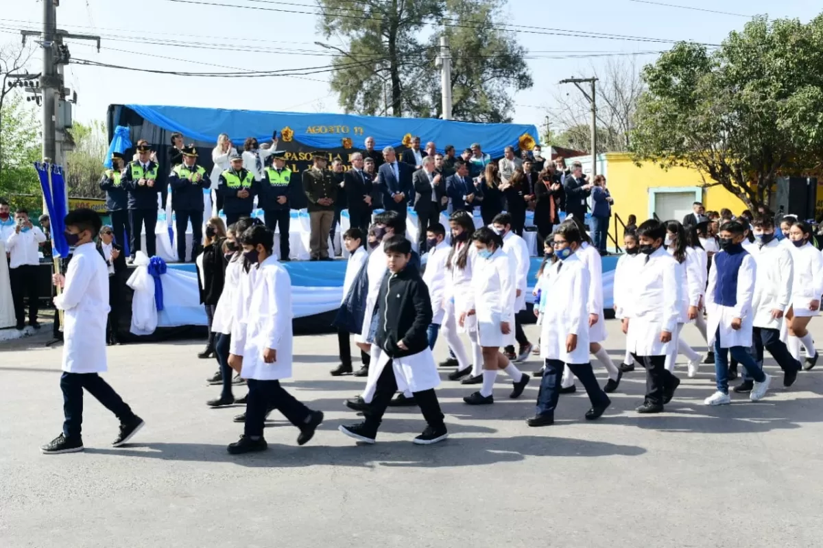 Jaldo encabezó los actos oficiales en conmemoración al general San Martín en La Florida y Luisiana. Foto de Comunicación Pública