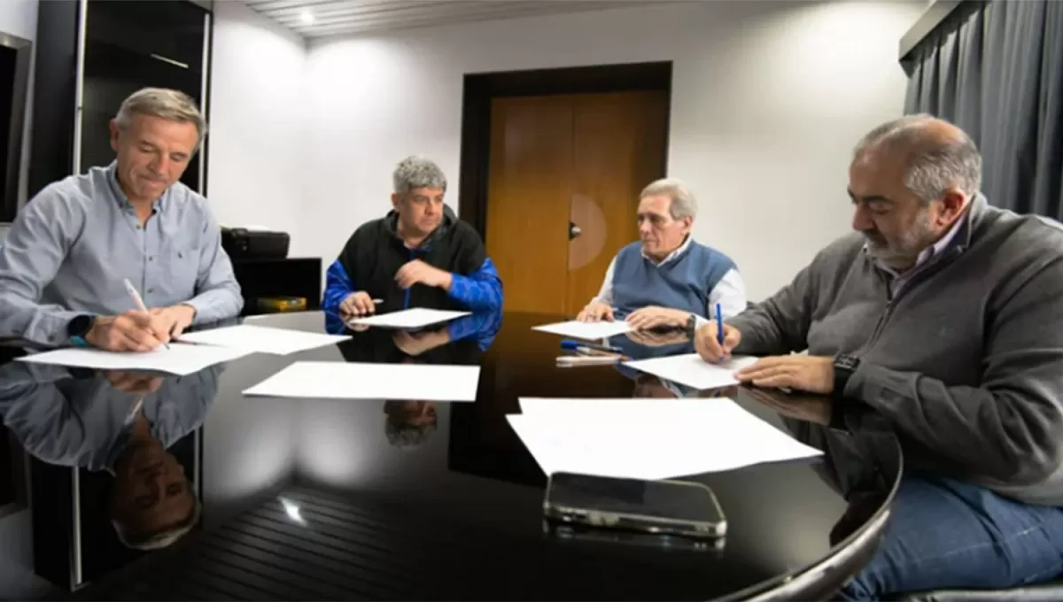 CÚPULA SINDICAL. Los dirigentes de la CGT Pablo Moyano, Héctor Daer, Carlos Acuña y Jorge Sola.