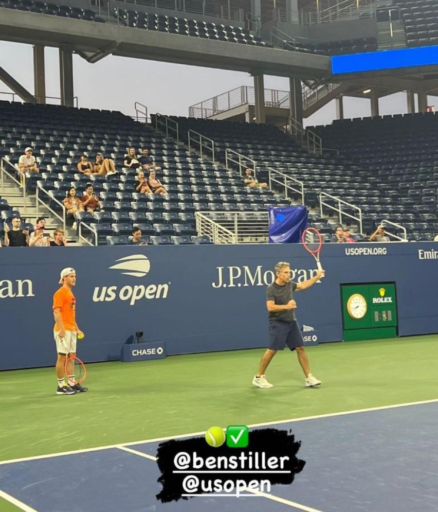 La estrella de Hollywood Ben Stiller y Diego Schwartzman jugaron un divertido partido antes del US Open