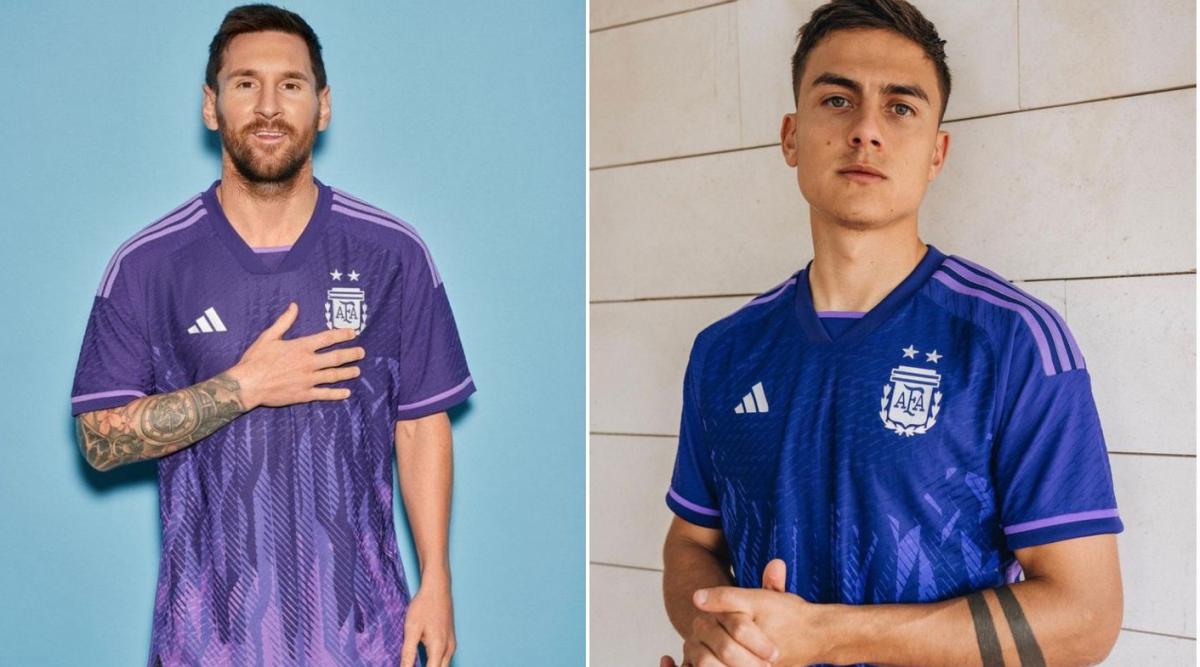 Messi y Dybala con la nueva camiseta suplente de la Selección