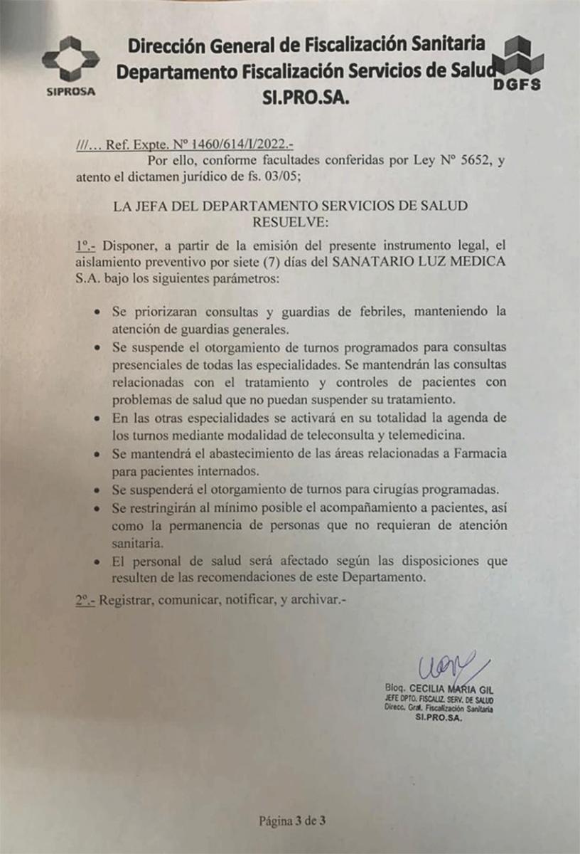 ¿En qué sanatorio se habrían originado los contagios que investiga el Siprosa?