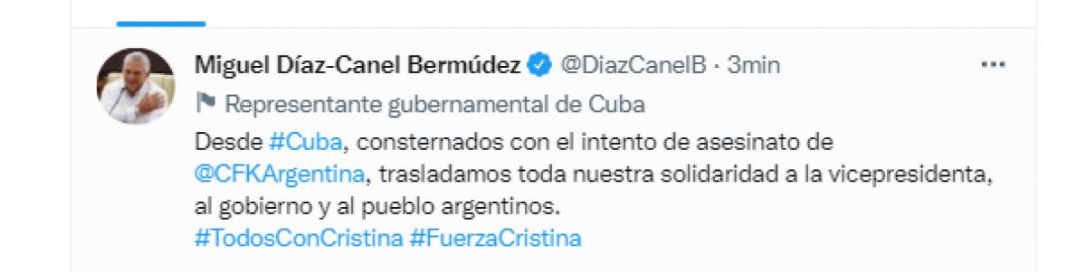 Cuál fue la reacción de los líderes de la región al atentado contra Cristina Kirchner