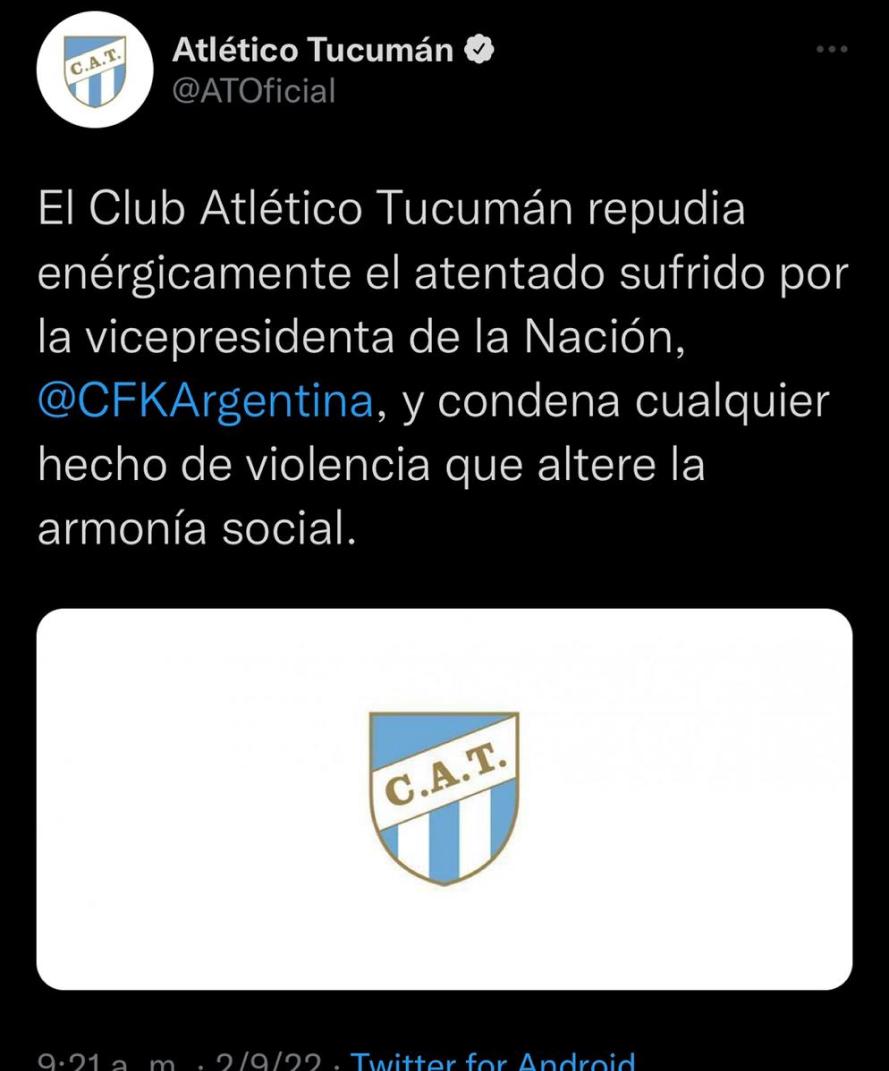 El mensaje de Atlético en las redes.