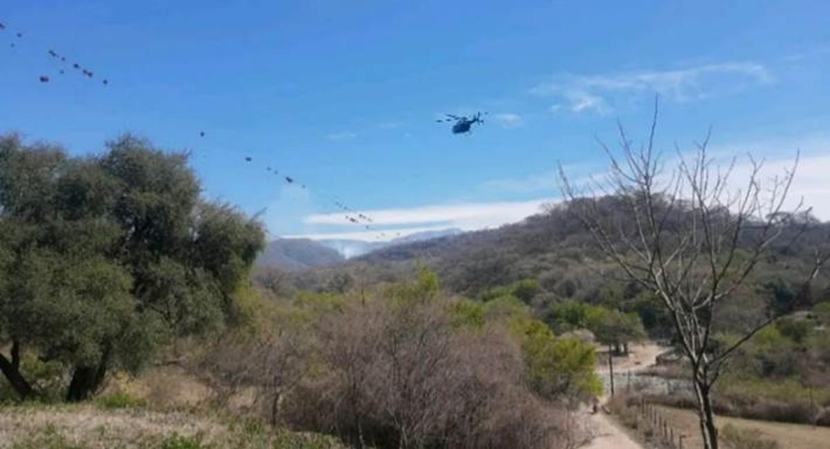 Continúan los trabajos para sofocar un incendio en una zona inaccesible de Sauce Yacu